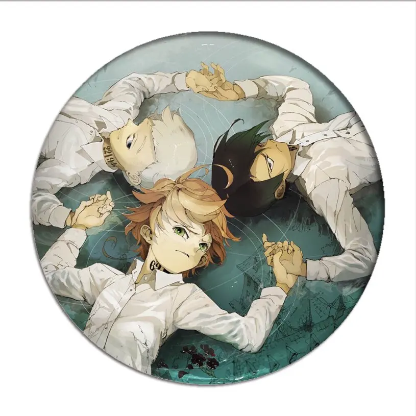 Hot Anime The Promised Neverland Emma Cosplay Badges Norman Brooch Pins Icon Ray Collection Breastpin for Bag Clothes