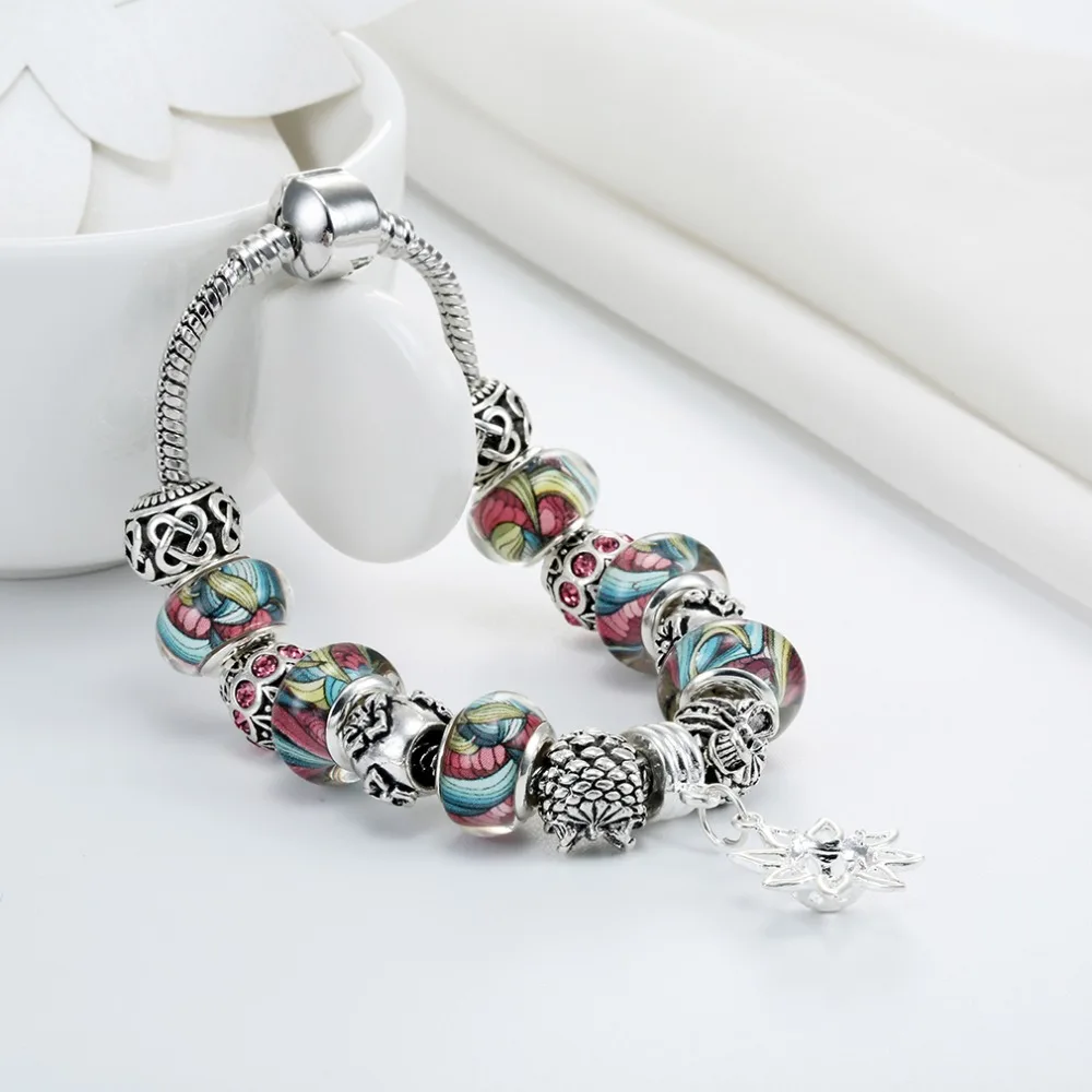 1 ШТ. Новая Мода Антикварные Серебряные Шарики Ювелирных Изделий Женщина Манжеты