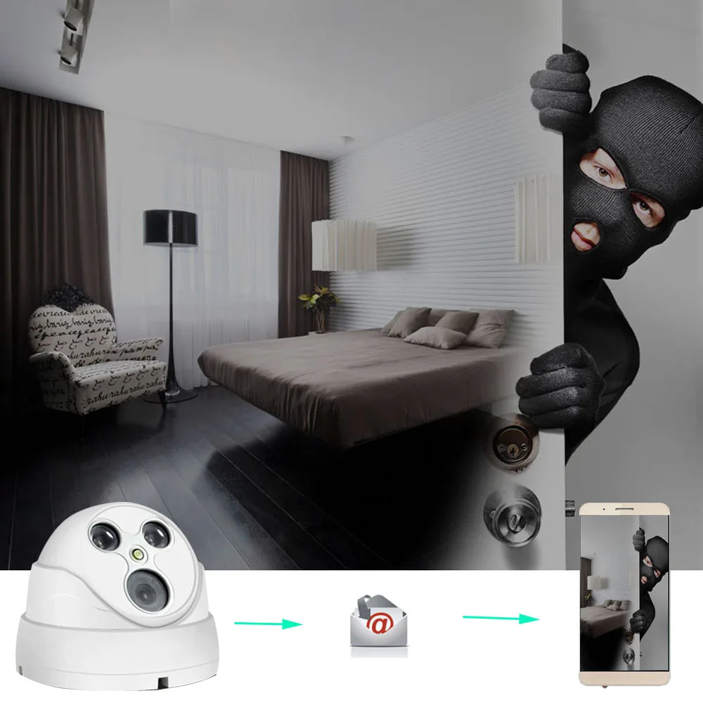 Купольная IP-камера ночного видения FHD 1080P Wi-Fi для помещений беспроводная камера