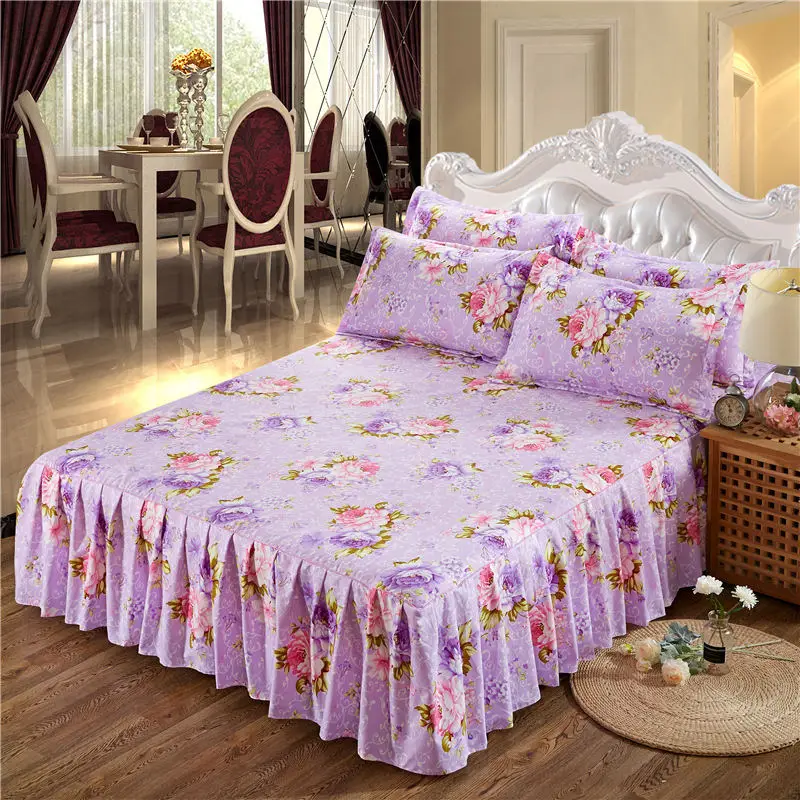 3 шт кровать юбка высокое качество хлопок полиэстер печатных постельных