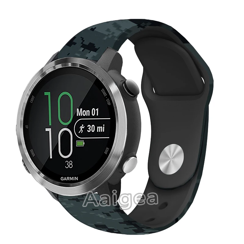 Camouflage digital Камуфляжный силиконовый ремешок для часов Garmin Forerunner 645 музыкальный сменный спортивный браслет 20 мм ремешок для наручных часов унисекс - Цвет ремешка: Camouflage digital