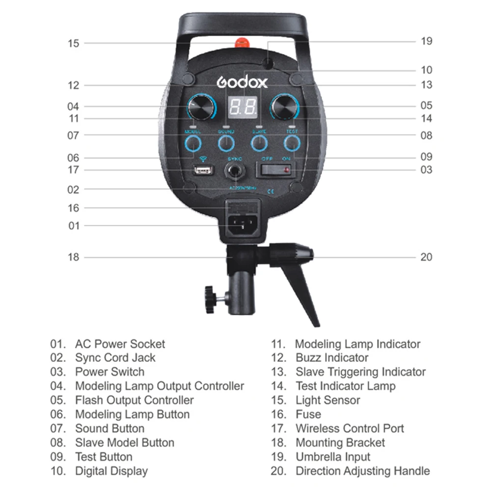 Вспышка Godox QS600 600 Вт 600Ws для фотостудии стробоскописветильник лампа головка 110 В 120