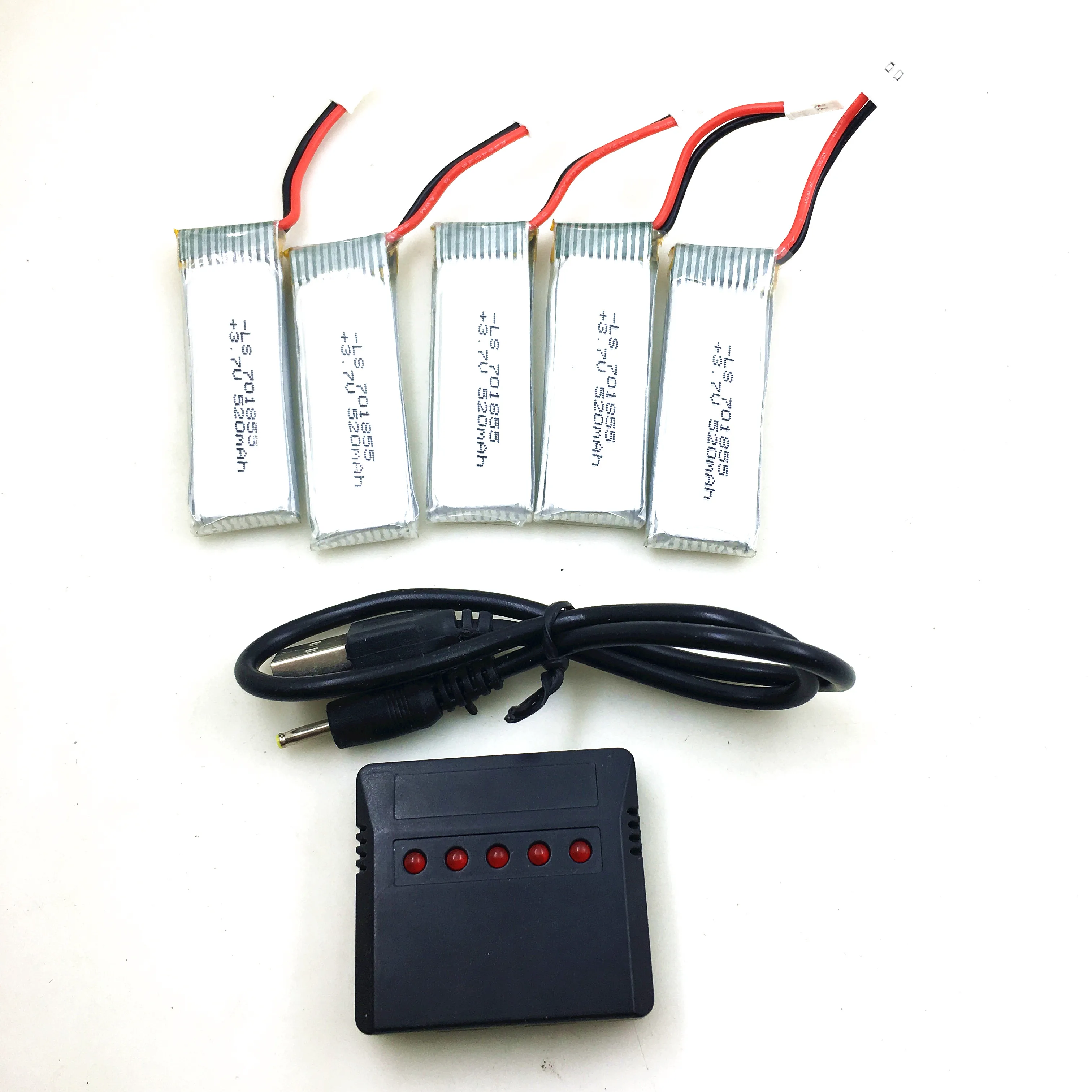 5 In 1 Charger + 5PCS 3.7V 520mAh 30C Upgraded Battery for WLtoys V930 V977/ XK K110 RC Helicopter Spare Parts Accessories | Игрушки и