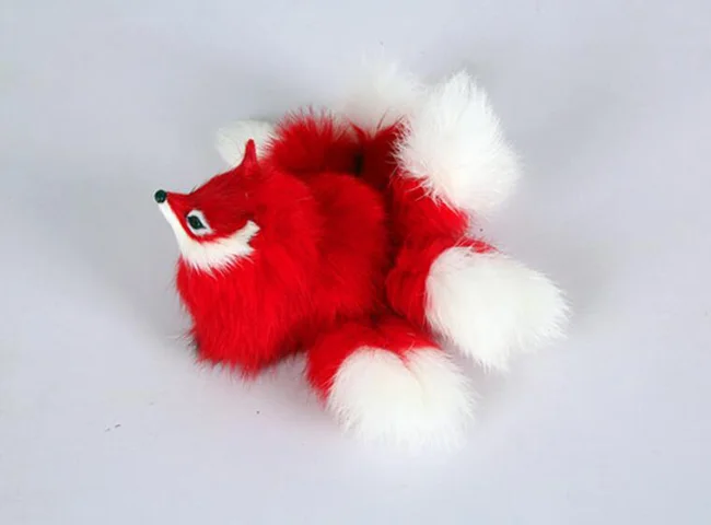 plastic&ampfur red fox with nine tails hard model about 18x10cm stage prop craft home decoration toy gift w0158 | Игрушки и хобби