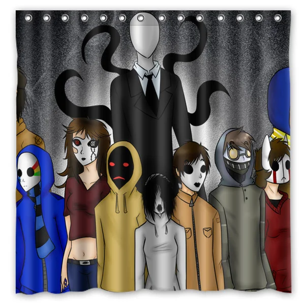 Семейная занавеска для душа Creepypasta из полиэстера с принтом водонепроницаемая