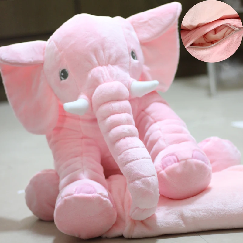 Горячая Распродажа 60 см серый розовый желтый слон комфортная Подушка плюшевая