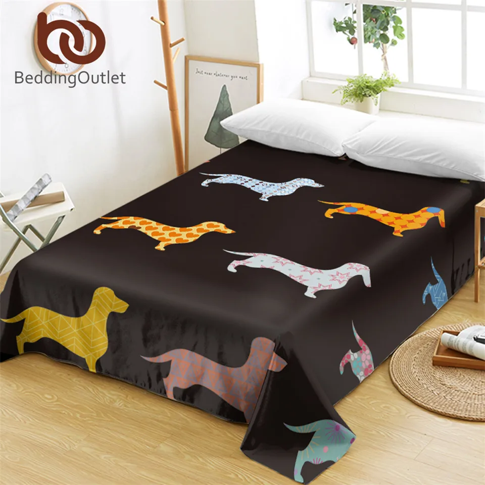 Постельное белье BeddingOutlet с рисунком таксы колбасы 1 шт.|Простыня| |