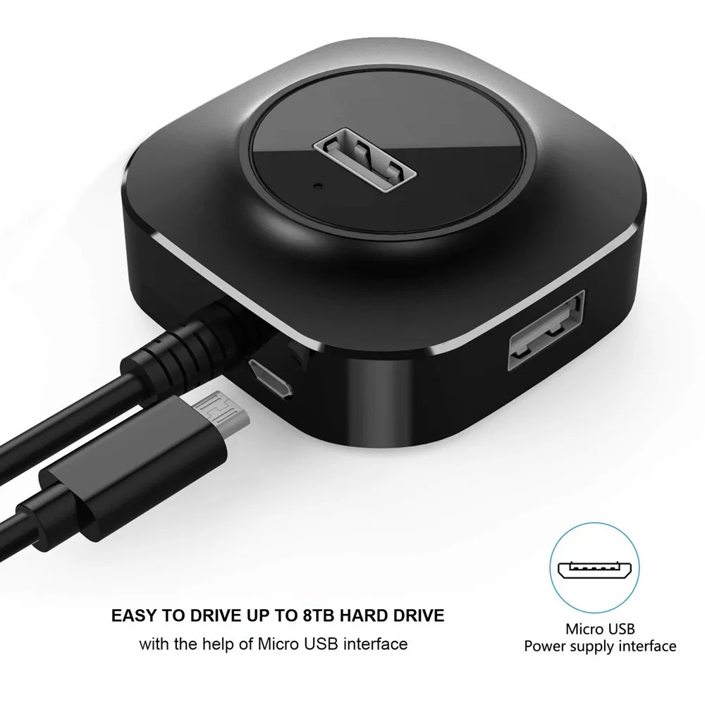 4 портовый концентратор USB 2 0 Zeadow с интерфейсом Micro для Mac Windows Linux ноутбуков