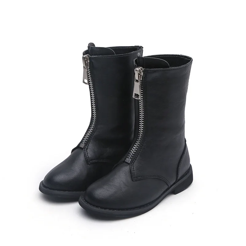 Дети 2018 зимние детские теплые ботинки до середины икры для маленьких девочек