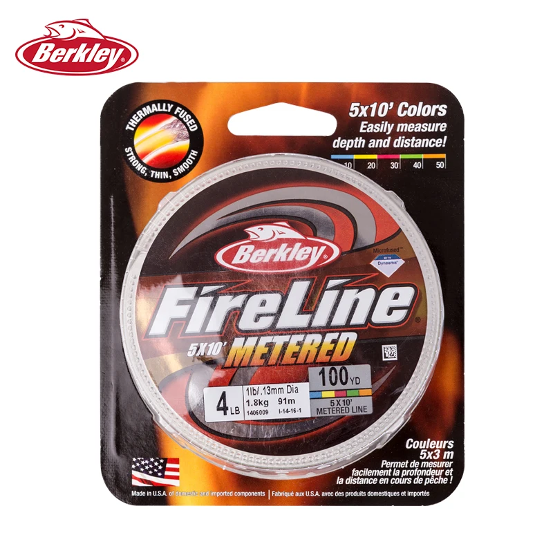 Berkley FireLine 5X10' Metered 20LBs Плавная литая износостойкая низкая память соленая вода 100yds