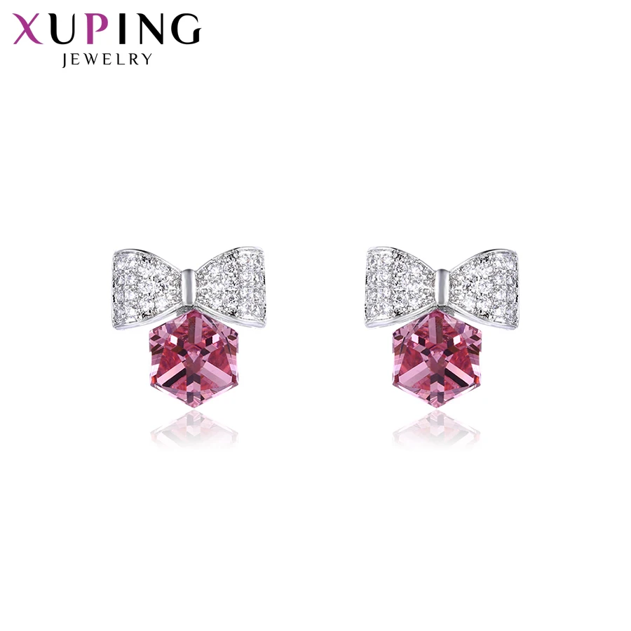 Xuping серьги гвоздики в форме банта Элегантные Кристаллы от Swarovski специальные