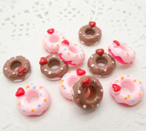 

very hot and kawaii flat back resin donut food FOR DIY accessory 20pcs 14mm