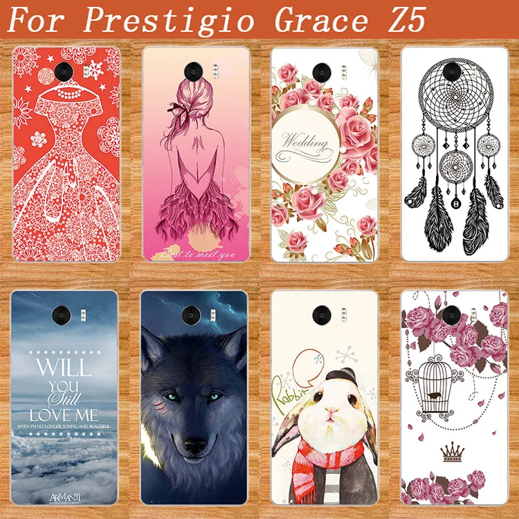 Чехол для Prestigio Grace Z5 роскошный чехол с 10 узорами и цветным цветком Rabit девочек