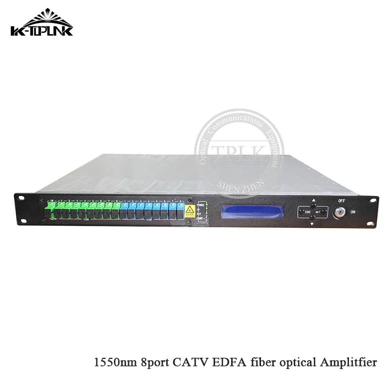 Горячая 1U 1550nm 8port* 21dbm CATV EDFA 1550nm, без WDM sc/apc, sc/upc высокомощный оптоволоконный усилитель настраиваемый