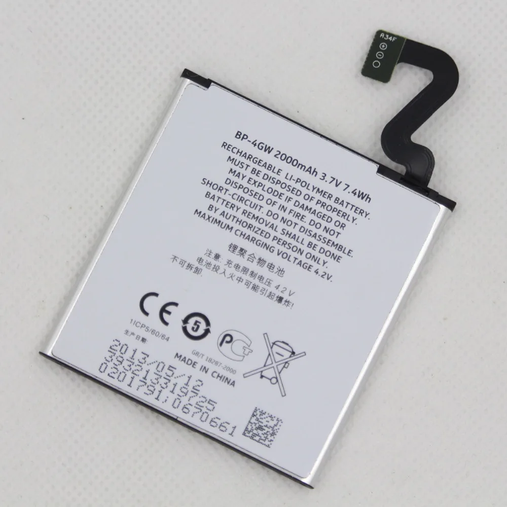ISUNOO 2 шт./лот 2000 мАч мобильный телефон BP 4GW аккумулятор для Nokia Lumia 920 920T BP4GW internel