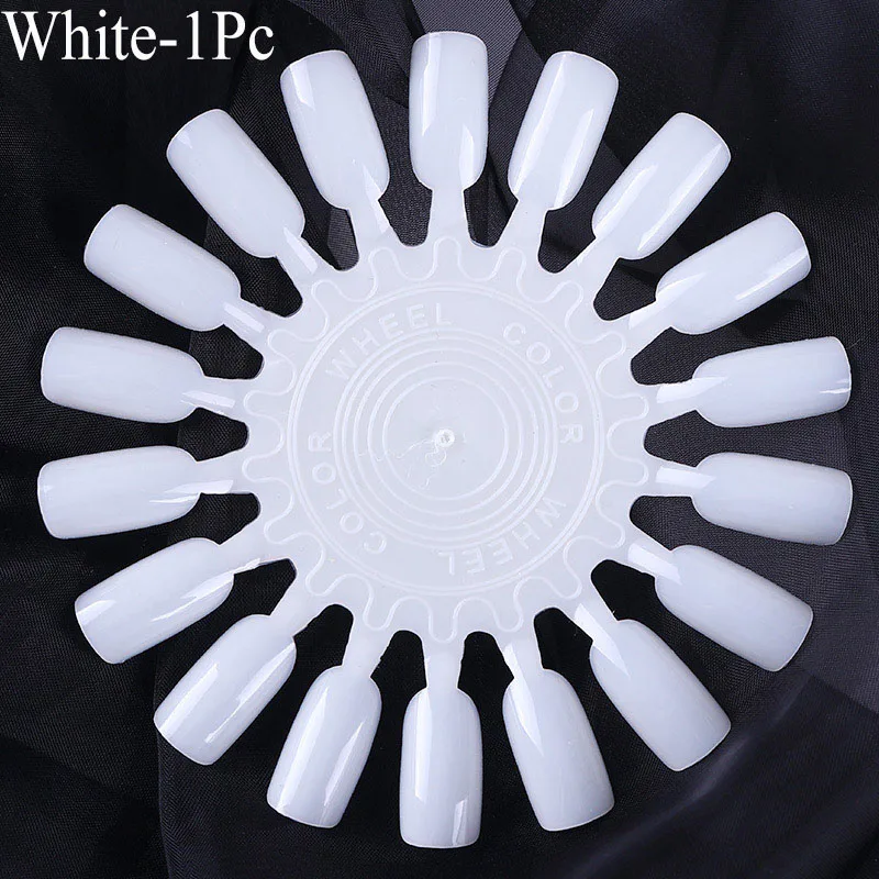 White-R1-1Pc Накладные ногти пластиковые веерообразные накладные ногти акриловые натуральные прозрачные черные накладные ногти для ногтей - Цвет: White-R1-1Pc