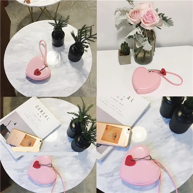 Любящее сердце порошок мешка нежная и свежая сумка для рук lovable heart shaped кошелек