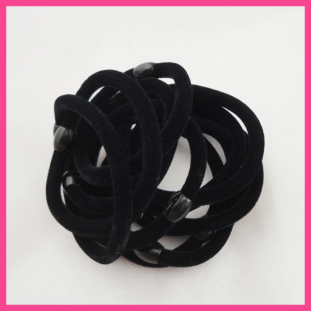 20 шт. 5 мм черные бархатные эластичные держатели для хвоста резинки волос с