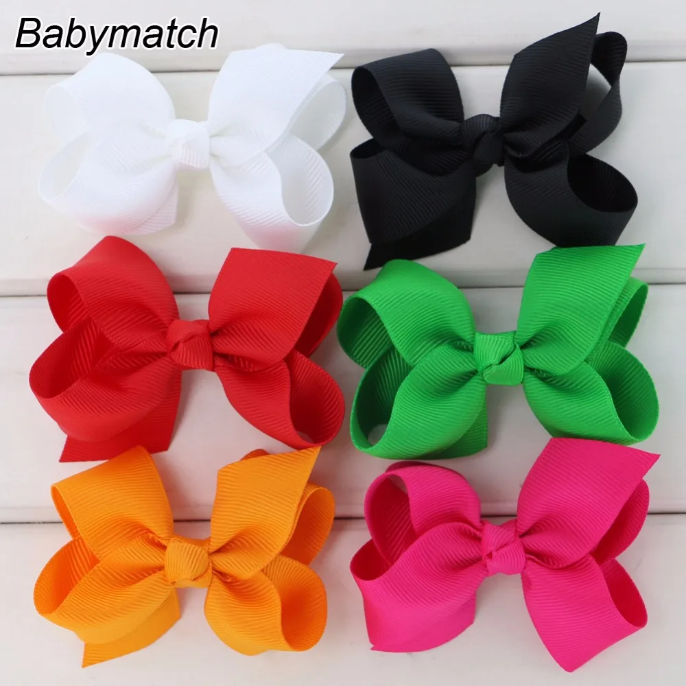 Babymatch 40 шт./лот 3.3 ''волосы луки Grosgrain ленты лук с аллигатора Заколки для волос
