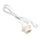 Шнур питания со штепсельной вилкой Стандарта США с розеткой для лампы E26, комплект белых подвесных шнуров