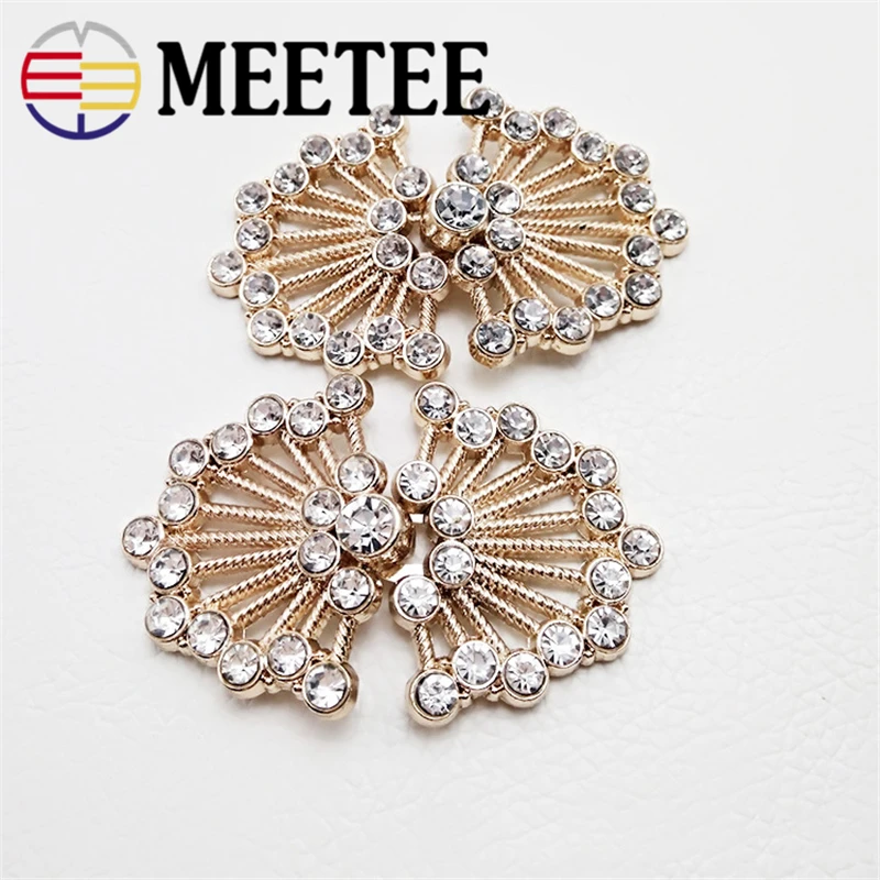 Meetee 10pcs 5.3X3.3cm Metal Rhinestone Decorative Fur Button Alloy Coat Combined DIY Garment Sewing Accessories ZK121 | Дом и сад