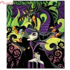 3D Алмазная живопись, мультфильм, ведьма, квадратнаякруглая Алмазная вышивка, Рождественское украшение, картина стразы, вышивка крестиком