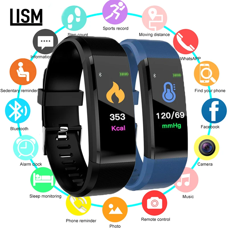 Браслет для здоровья измерение артериального давления пульсометр фитнес трекер