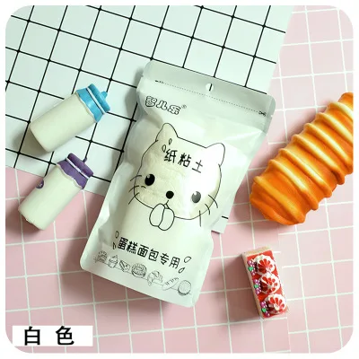 White 100 г Мягкая бумажная глина для маленьких кошек, достаточно большой объем, сделай сам, супер светильник, глина, грязь, Лизун, слизи, полимерный Пластилин для рисования, детские игрушки - Цвет: White