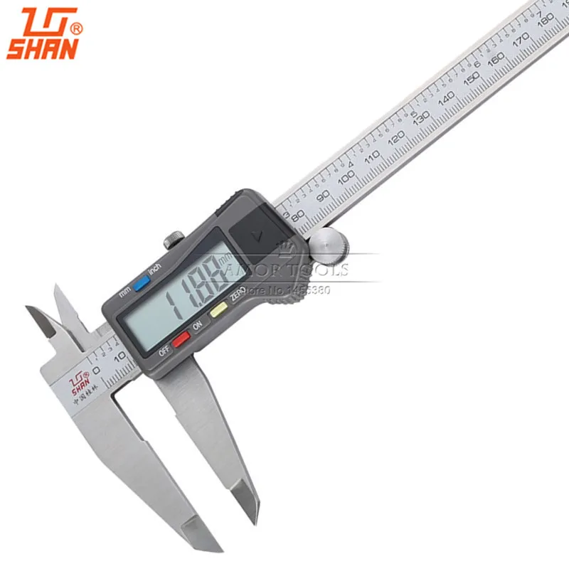 

SHAN Digital Calipers 12" 0-300mm/0.01 Gauge Vernier Caliper LCD Display Electronic Micrometer Inch/MM Measure Tools