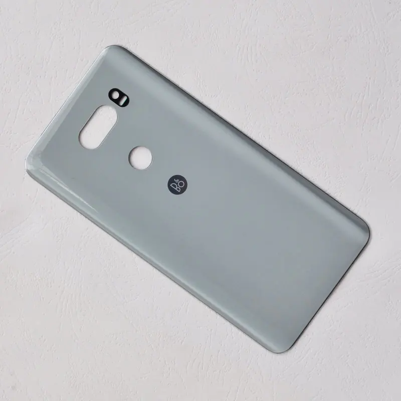 BINYEAE,, новинка, стеклянная крышка для батареи, задний корпус для LG V30, чехол на заднюю панель с клеем V30, Запасная часть - Цвет: Grey
