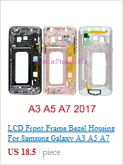 Для samsung Galaxy J5 J7 J510 J710 средняя рамка Корпус Внешняя рамка Шасси+ объектив камеры+ кнопки Запчасти