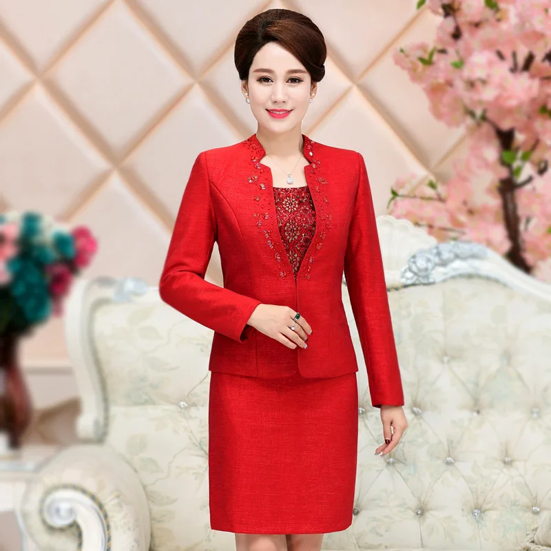 Реальные фотографии платья из двух частей для матери невесты с курткой наряды