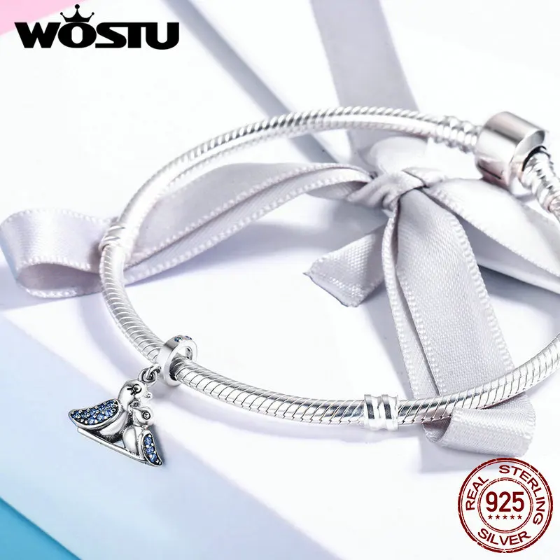 Бусины-подвески WOSTU из серебра 925 пробы для браслетов