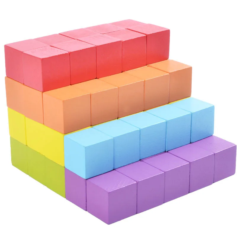 1 Набор/100 шт Квадратные Цветные Блоки элементарные учебные пособия по математике