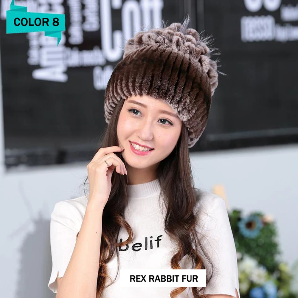 Новые модные женские туфли из натуральной кожи с мехом кролика шапка зимняя