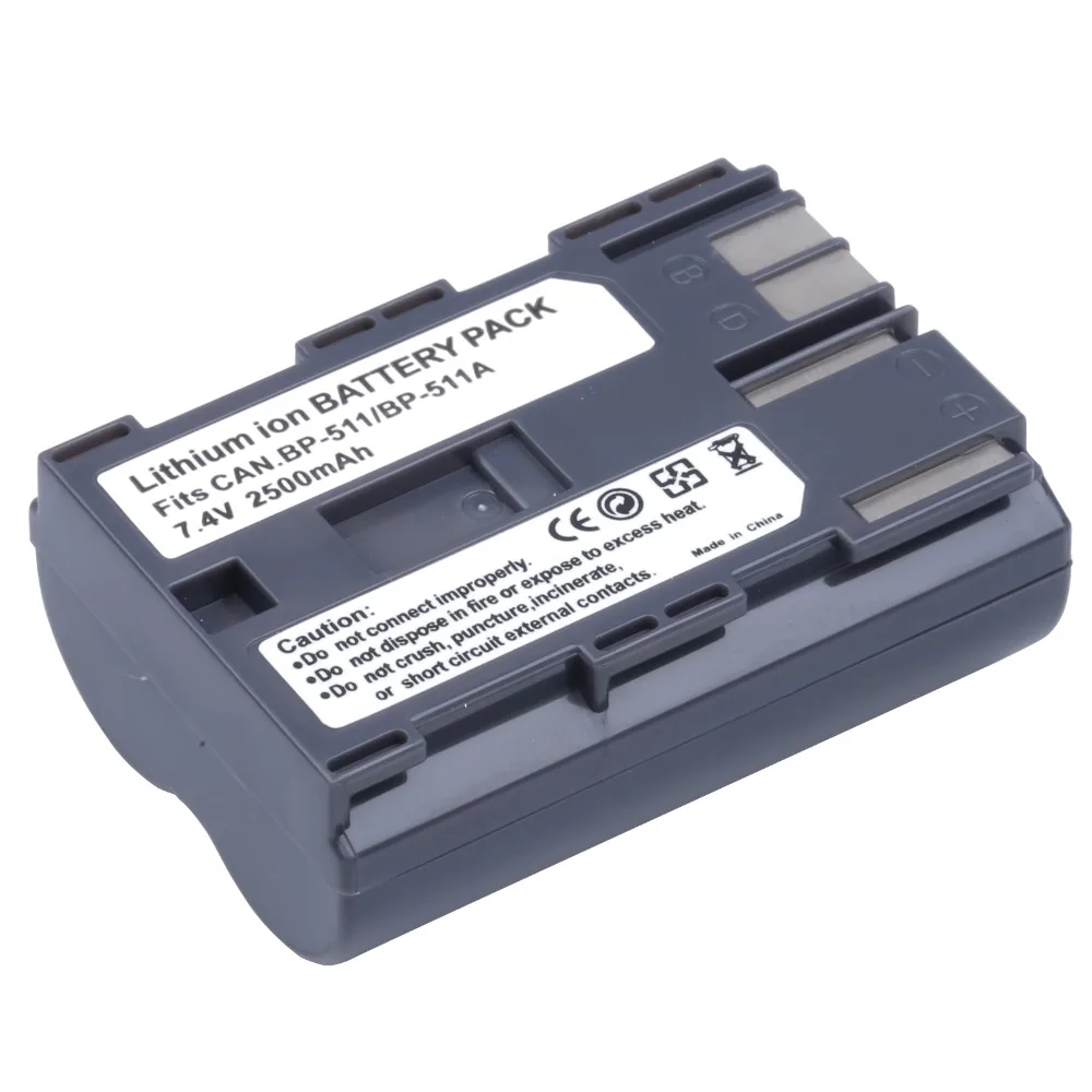 Аккумулятор BP-511 BP511A и зарядное устройство с двойным USB-портом 2 шт. для камер Canon EOS