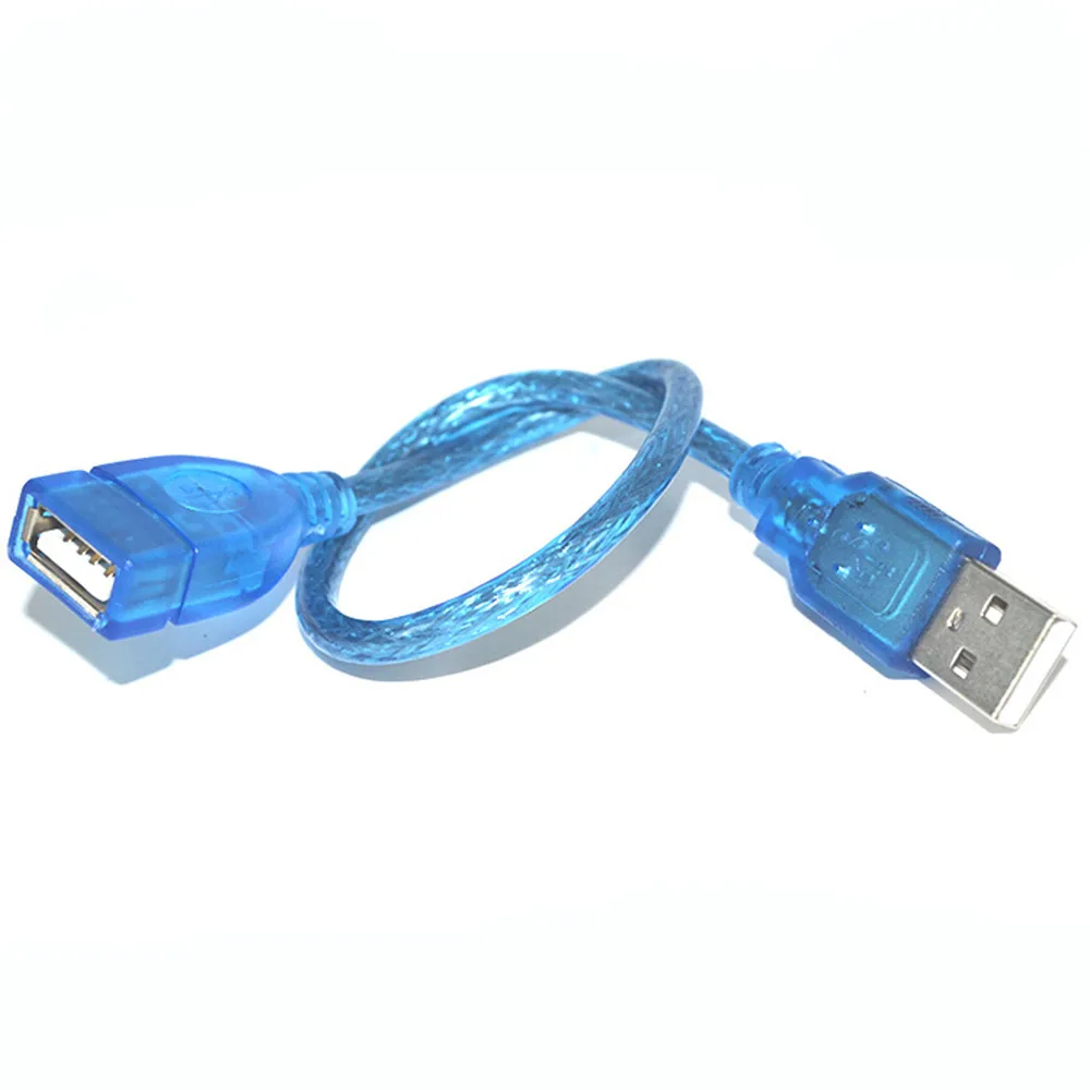 2 шт./лот высокоскоростной Удлинительный кабель USB 0 прозрачный синий удлинитель