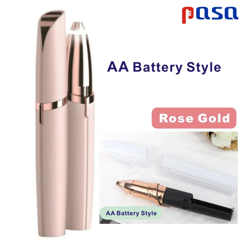 AA battery(Gold) Электрический триммер для бровей/удаление волос для лица и бровей/мини бритва для бровей/Мгновенный безболезненный портативный эпилятор - Цвет: AA battery(Gold)