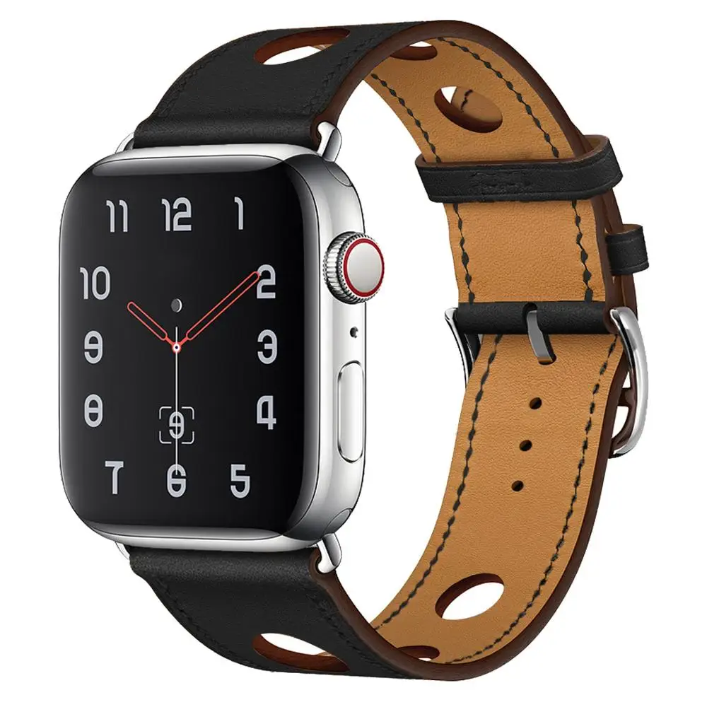 Классический кожаный ремешок для Apple Watch 38 мм 40 42 44 iWatch Series 5 4 3 2 браслет модный
