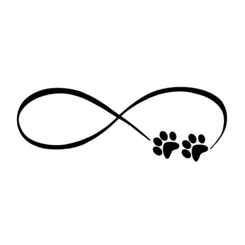 

17.7*6.4CM Paw Love Dog Pet Sticker Vinyl Decal Car Body Window Decoration Accessories Black/Silver C6-1060