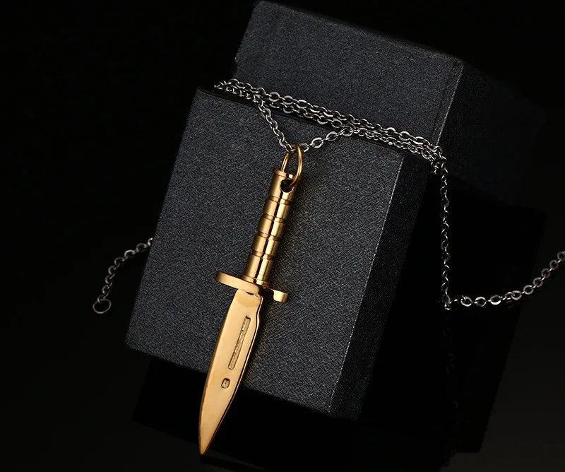 Модный милый мини кулон с ножом для мужчин и женщин из нержавеющей стали 316L