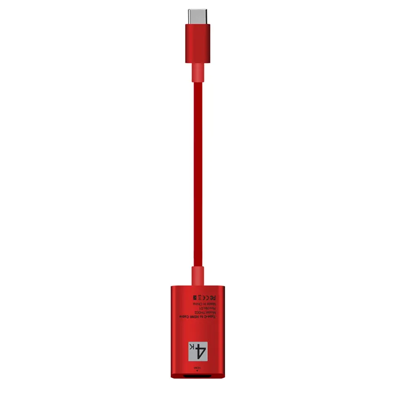 Красный 4K USB 3,1 тип-c USB C к HDMI кабель HD 4K для huawei Mate10 Galaxy S8 ноутбук проектор видео/аудио синхронная передача F2 - Цвет: Красный