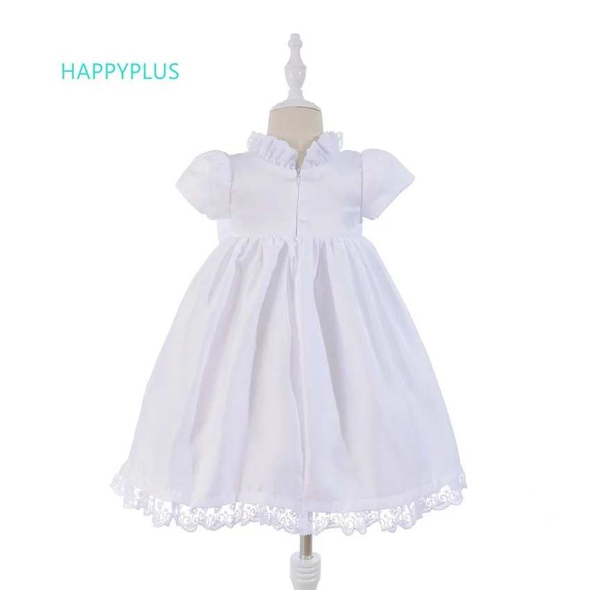 HAPPYPLUS/длинное кружевное платье с бантом праздничное для маленьких девочек белого