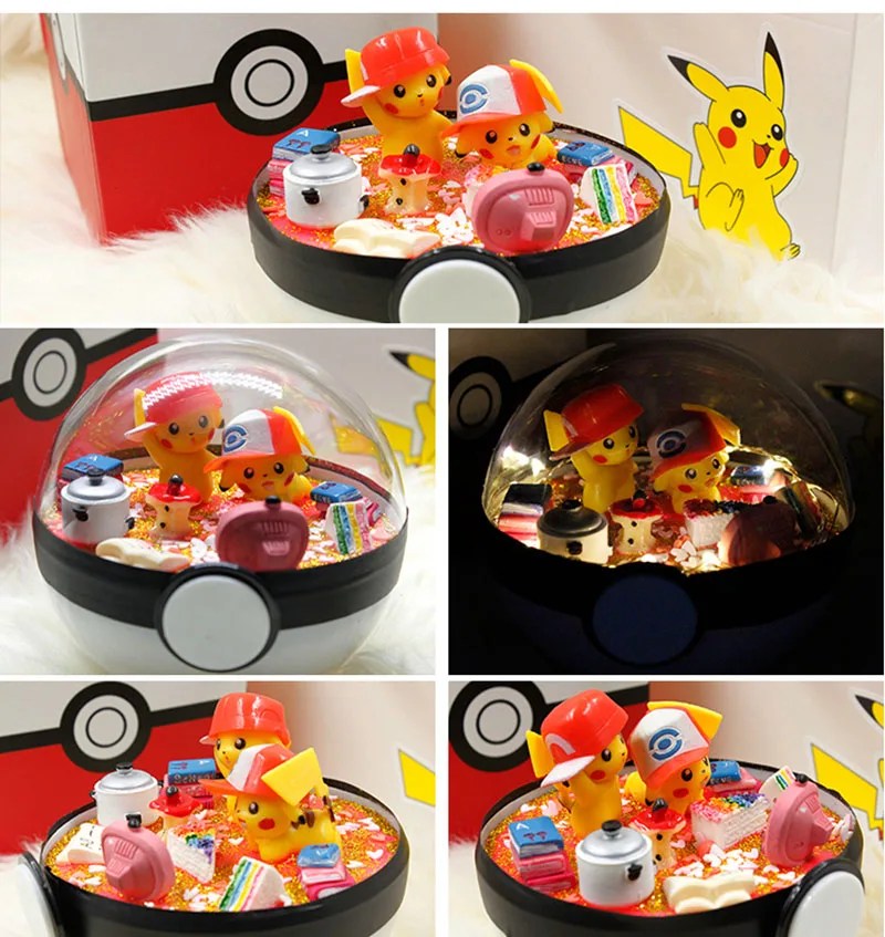 PokeBall Monster Pet pokebolas Pikachu Eevee Bulbasaur Charizard Squirtle DIY светодиодный фигурка на день рождения, рождественские игрушки для подарка