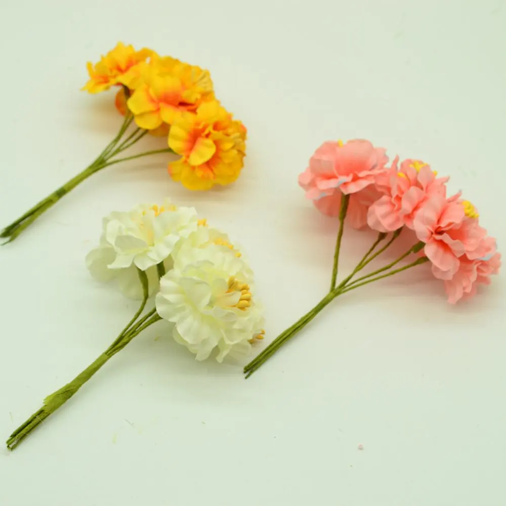 6 шт. шелковые вишни stamen diy Рождественский венок Подарочная коробка искусственные