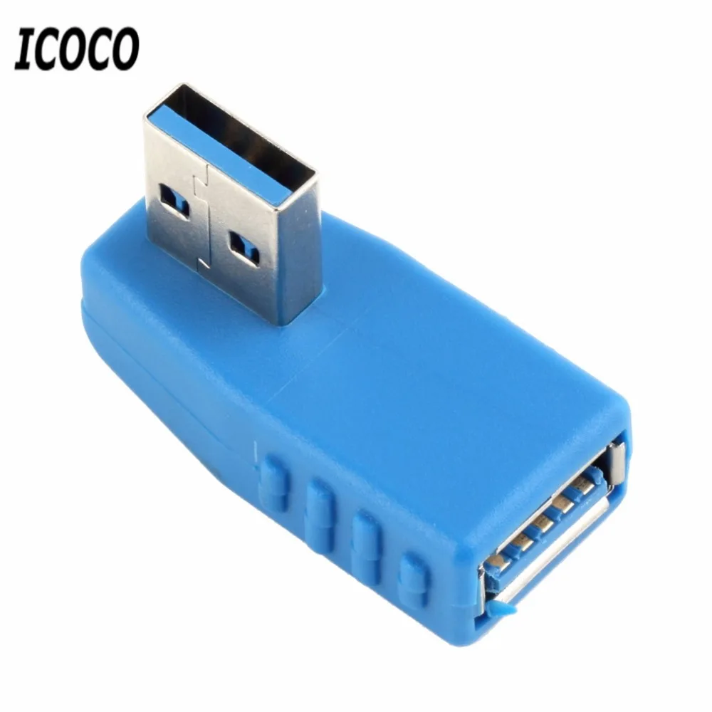 ICOCO по всему миру 1 шт. 90 градусов вертикальный левый Угловой USB 3 0 Штекерный разъем