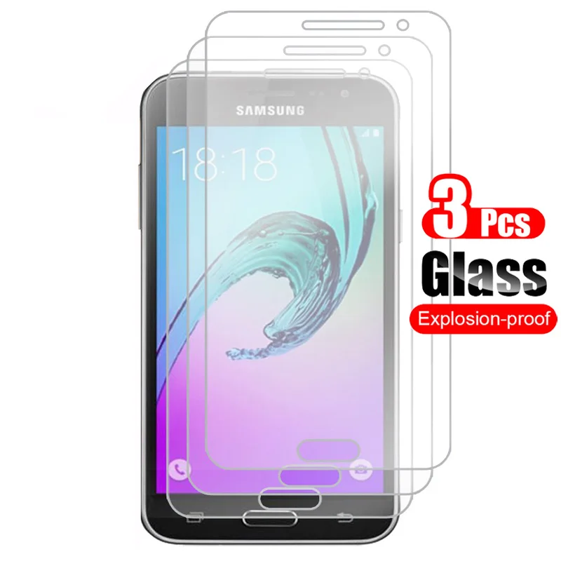 3Pcs Tempered Glass For Samsung Galaxy J3 2016 2017 2018 Screen Protector Shield Thin Protective Glass Film 9H