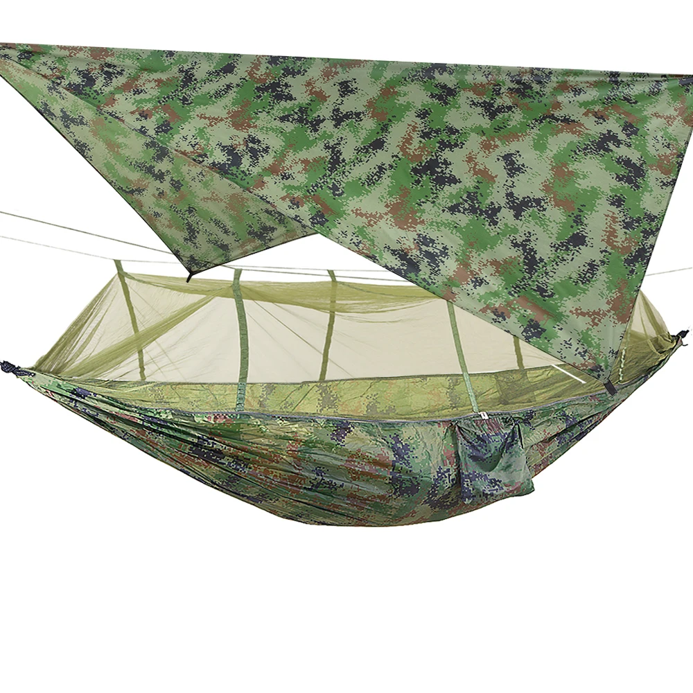 

Pop-Up Portable Camping Hammock with Mosquito Net and Sun Shelter,Parachute Swing Hammocks Rain Fly Hammock Canopy Camping Stuff