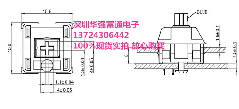 Механический переключатель с клавиатурой точечного цвета 10 шт. Золотой контакт