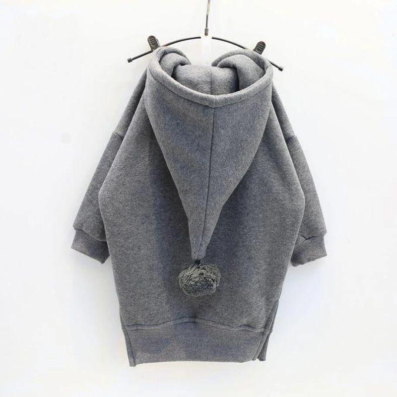 Девушки Одежда Пальто 2016 Зима Новый Дети С Капюшоном Буквы Длинный Хеджирование